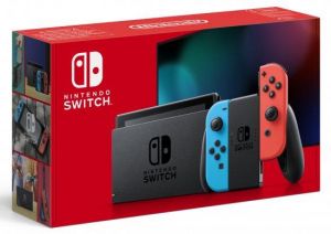 קונסולת משחק  Nintendo Switch 32GB V2 עם שלטי Neon כחול ואדום  - שנה אחריות ע''י היבואן